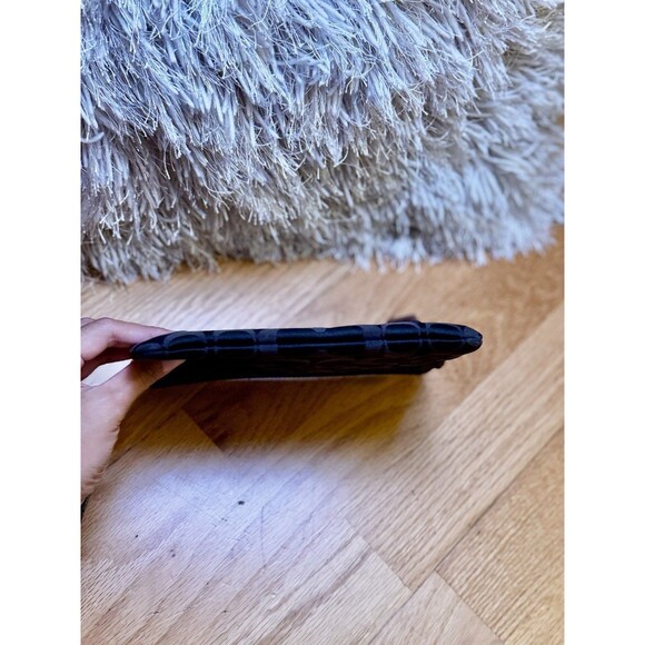 Coach Poppy Signature Monogram Wristlet Clutch Purse Wallet Silver Black Brown - Picture 14 of 16